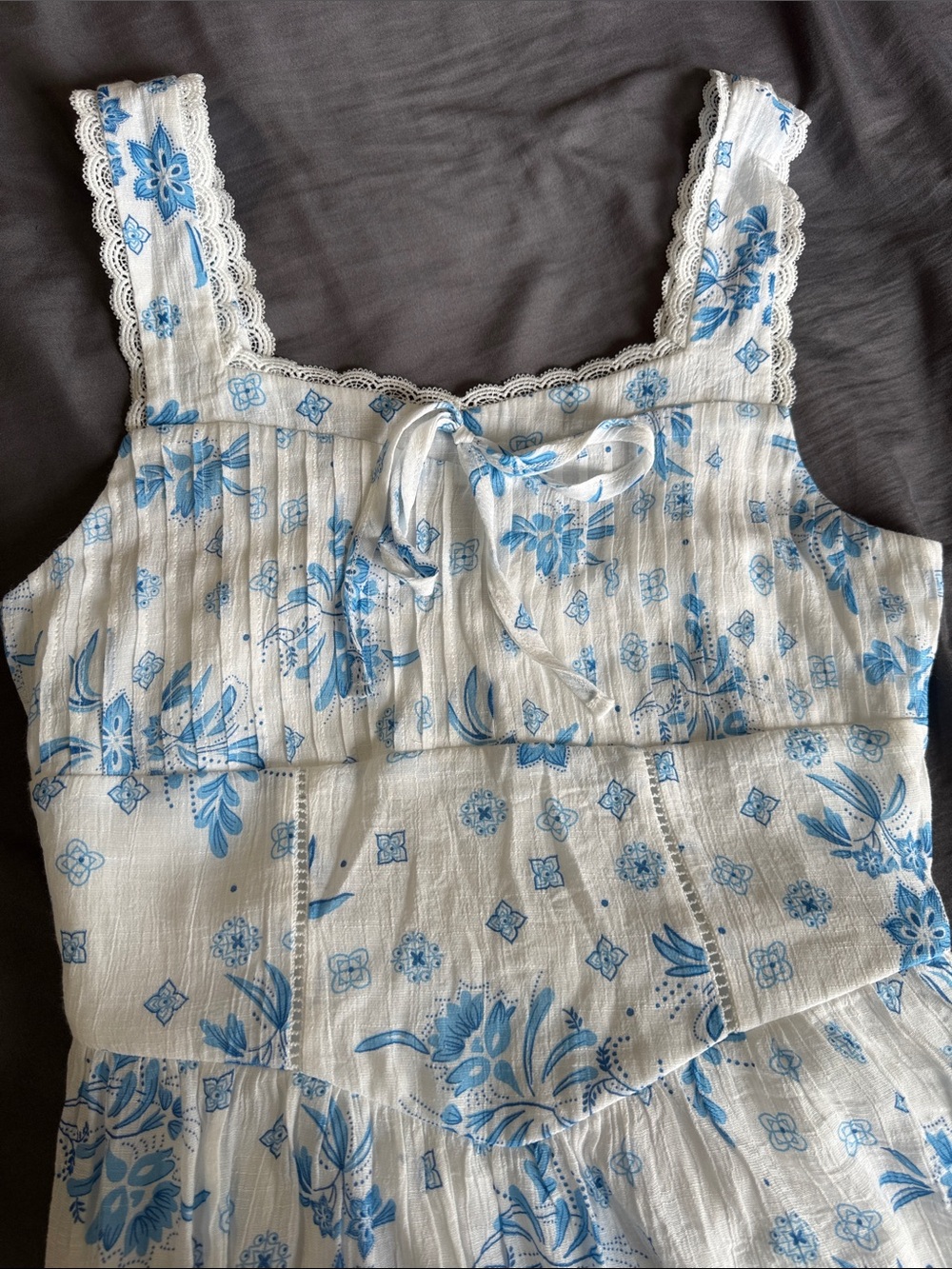 Blue Floral Dress - Picture 1 of 6